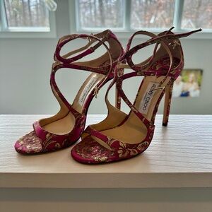 Jimmy Choo Pink and Gold High Heels